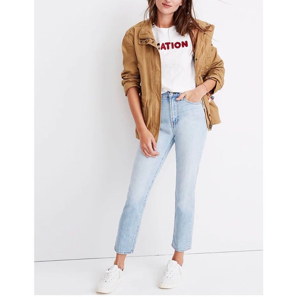 Madewell Prospect Jacket Women Medium Tan Khaki Field Military Yellowstone Cinch